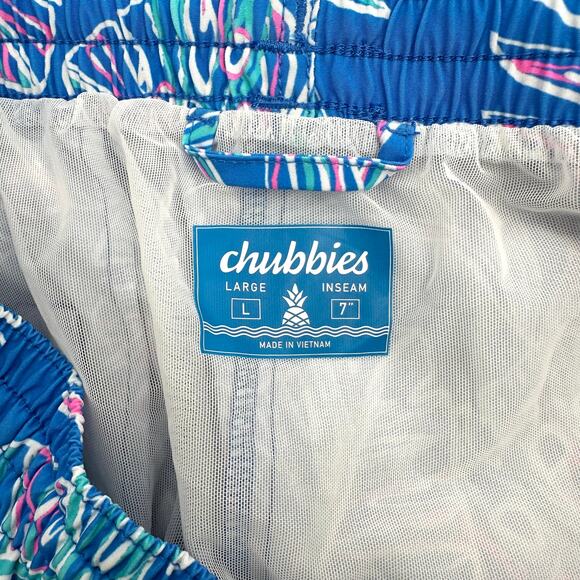 Chubbies The Cruise it of Lose It Classic Swim Trunks in blue palms Size L - Picture 3 of 7